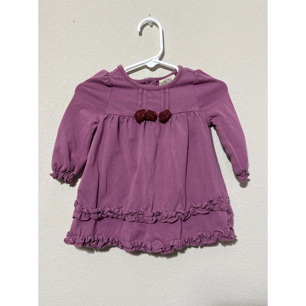 Matilda Jane Quinn Dress Girls Friends Forever 3-6 Months Purple Ruffle Roses‎